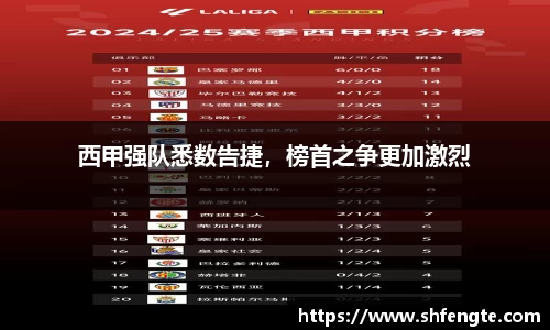 西甲强队悉数告捷，榜首之争更加激烈
